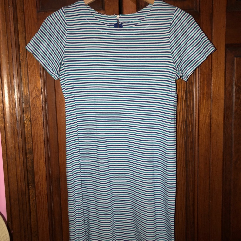 Blue Striped T-shirt Dress